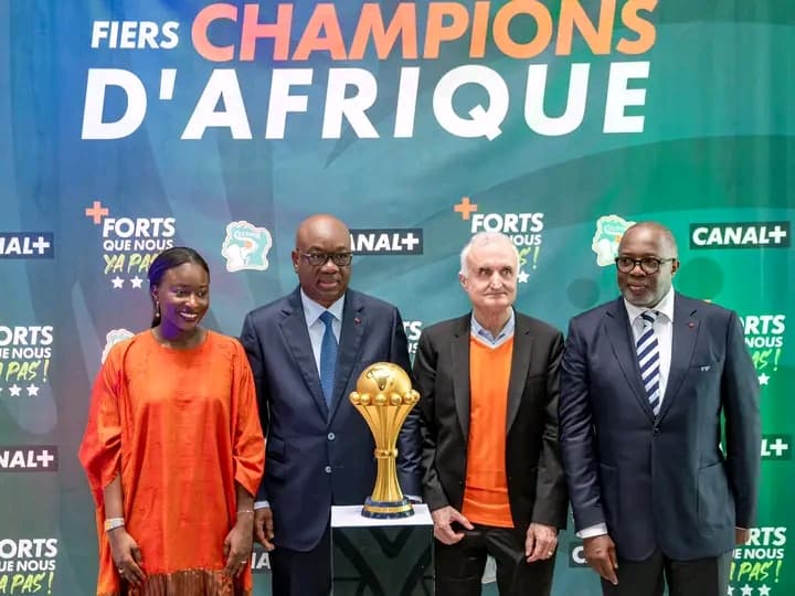 Côte d'Ivoire : Trophée Tour CAN 2023, la Coupe présentée à Canal+ Côte d’Ivoire