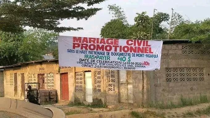 RDC : Promotion de mariage Civil à 40$