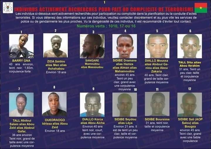 Burkina Faso : Avis de recherche pour activités liées au terrorisme