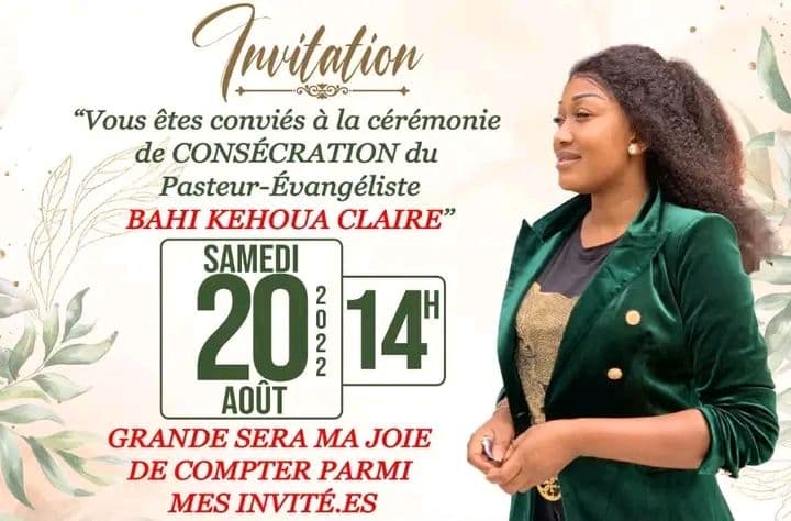 Côte d'Ivoire : Claire Bahi consacrée pasteur ce samedi 20 août