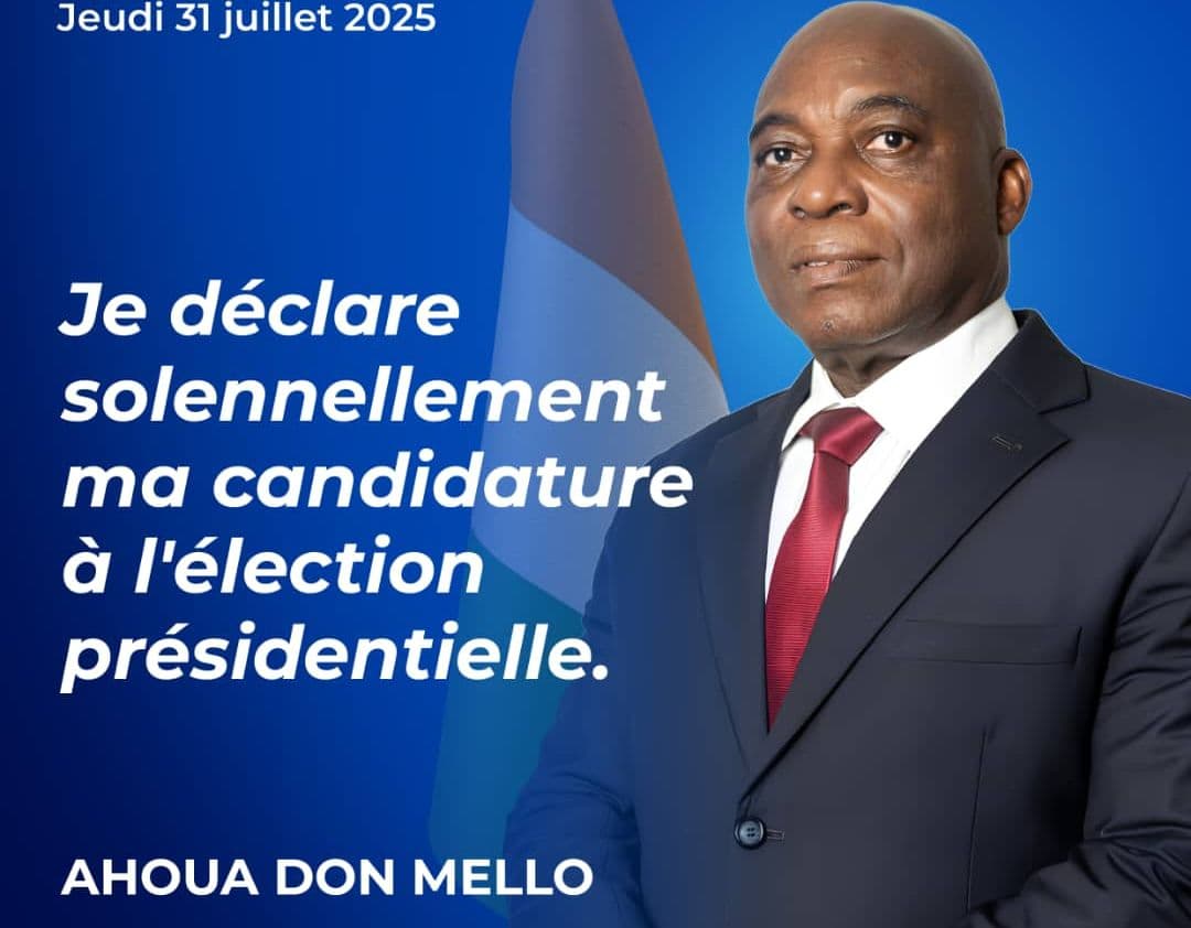Côte d'Ivoire : Ahoua DON-MELLO "Je déclare solennellement ma candidature à l'élection présidentielle..."