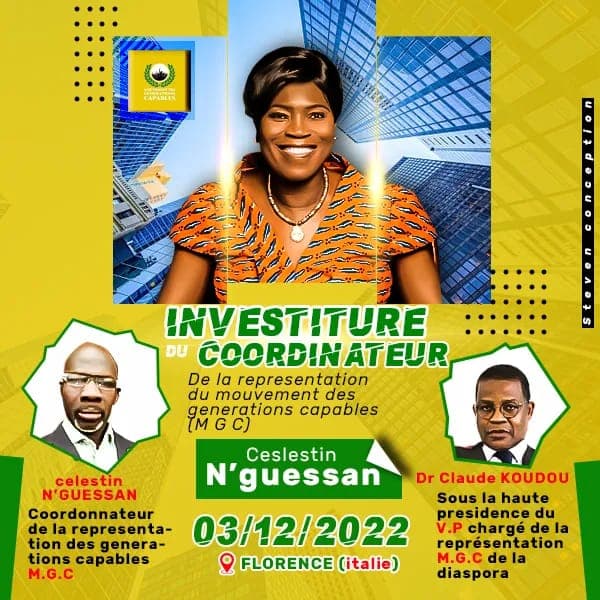 Côte d'Ivoire-Italie : Simone Gbagbo en puissance dans la diaspora, Célestin N'Guessan bientôt investi coordonnateur de la représentation du MGC
