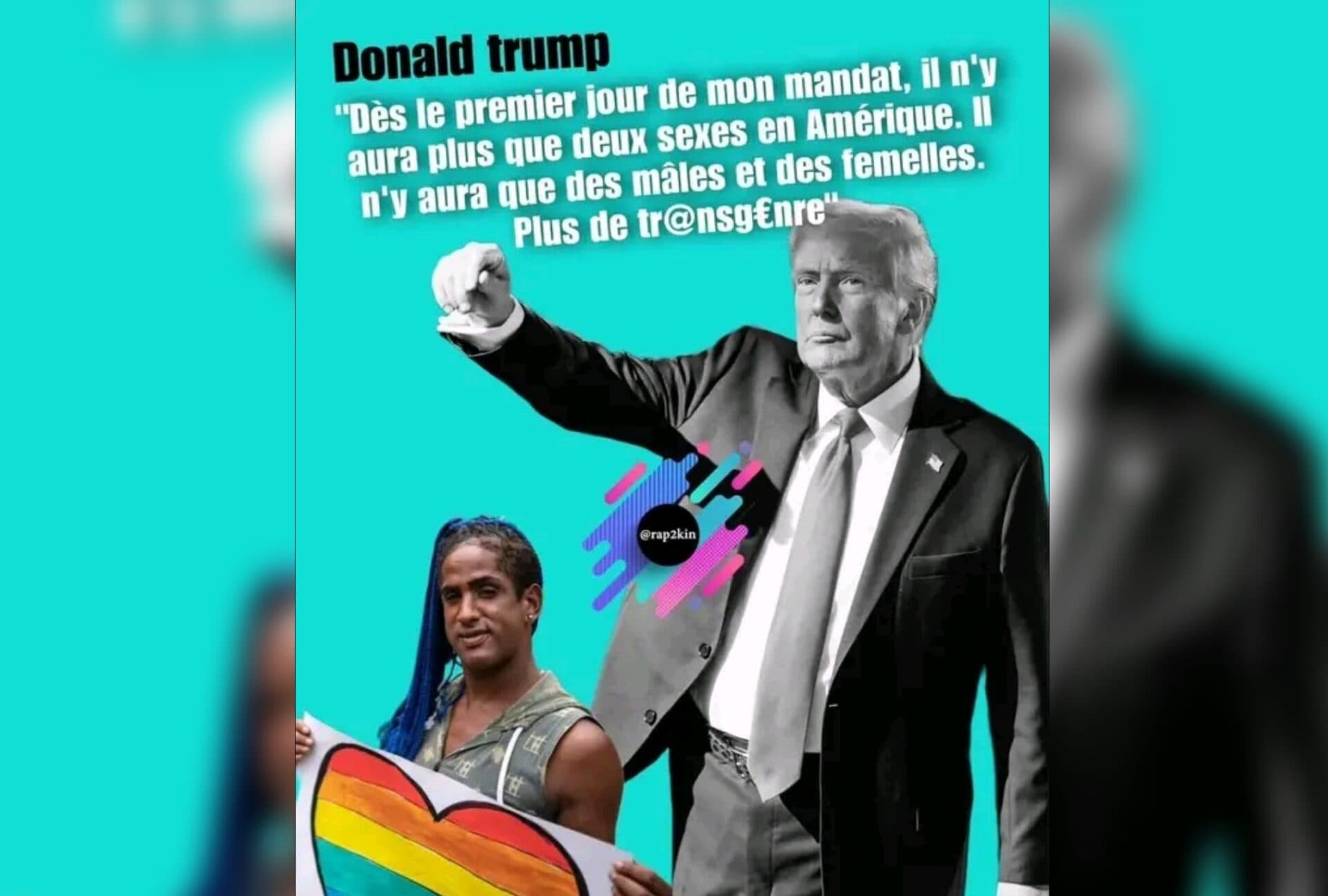 USA : Trump menace les transgenres, "Dès le premier jour de mon mandat, il n'y aura plus que deux sexes en Amérique..."