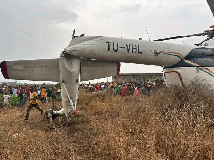 Côte d'Ivoire : Crash d'un hélicoptère à Gohitafla, Kandia et Bictogo en sortent indemnes