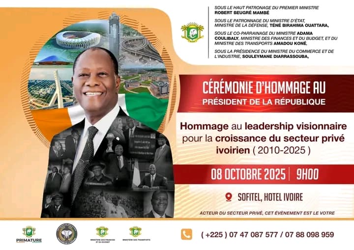Côte d'Ivoire : À la veille de la présidentielle, le Secteur Privé ivoirien rend hommage au Président Ouattara