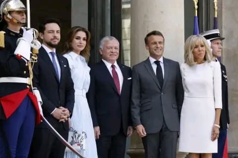 France : Macron reçoit à l'Elysée pour un déjeuner le roi de Jordanie et la reine Rania