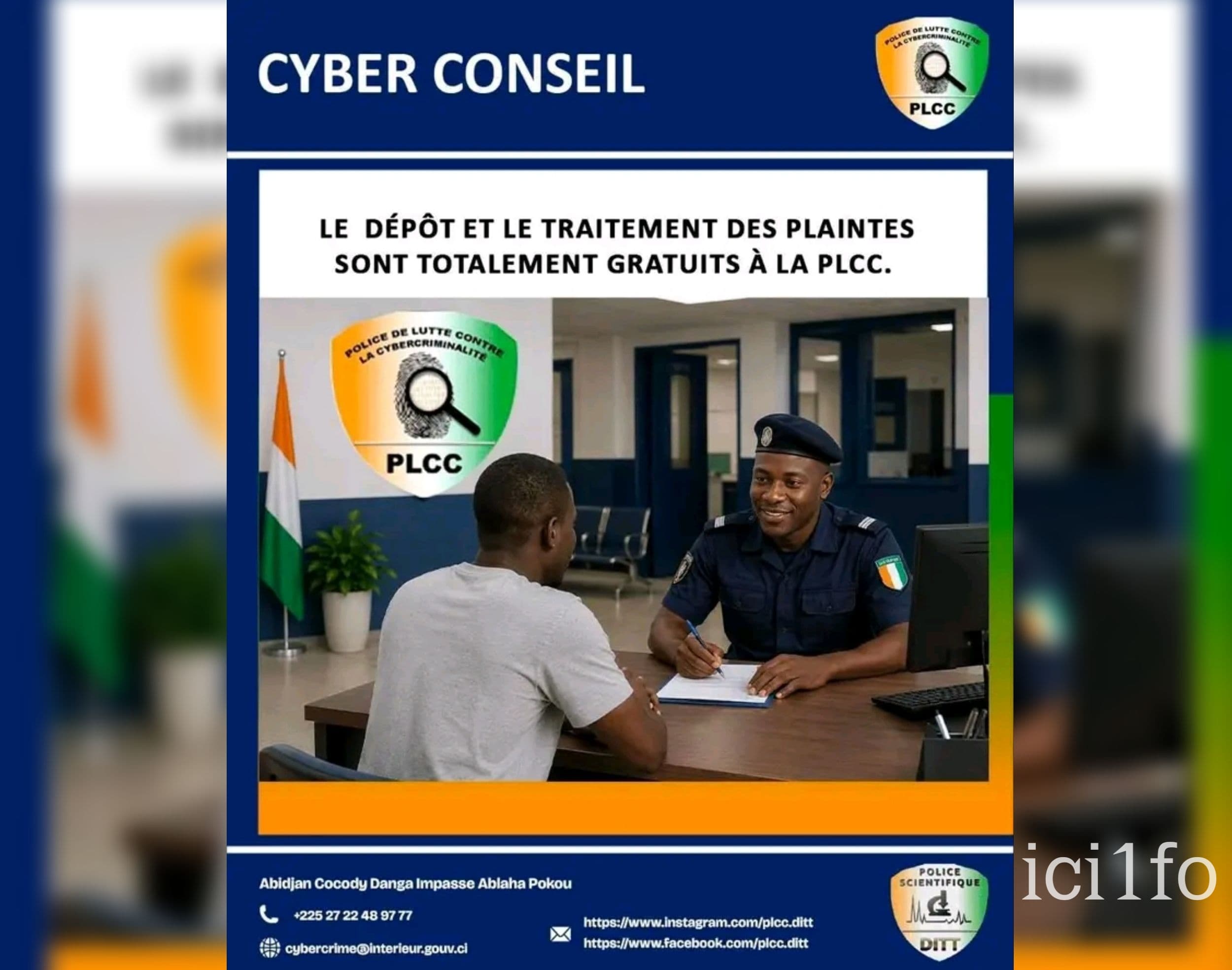 Côte d'Ivoire : La PLCC rappelle que le dépôt de plainte est gratuit
