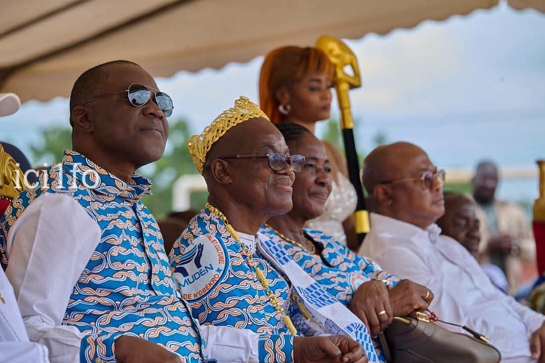 Côte d'Ivoire : Yamoussoukro, à N'Gbékro, Amadou Koné honore Georges Bohoussou et pose la première pierre du marché