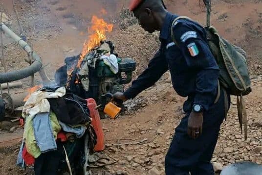 Côte d'Ivoire : Bouaflé, du matériel d'orpaillage clandestin détruit à Degbezré