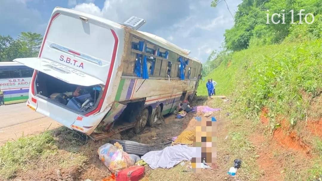 Côte d'Ivoire : Hécatombe sur l’Autoroute du Nord, un car SBTA se renverse, 3 morts et des dizaines de blessés